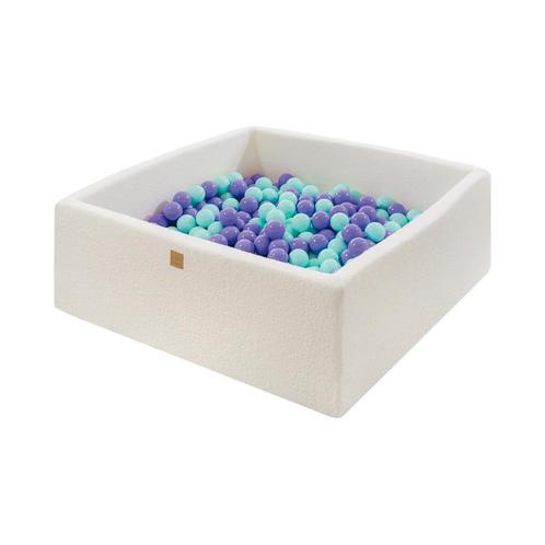 Vierkante Ballenbak met Blauwe/Paarse ballen - Wit Boucle, Kinderen en Baby's, Speelgoed | Overig, Verzenden