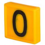 Nummerblok, 1-cijferig, geel om in te schuiven (cijfer 0) -