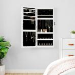 vidaXL Sieradenkast met spiegel en LED wandgemonteerd wit, Huis en Inrichting, Woonaccessoires | Spiegels, Verzenden, Nieuw