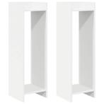vidaXL Plantenstand 2 pcs Wit 30 x 30 x 100 cm Geconstrueerd, Verzenden, Nieuw