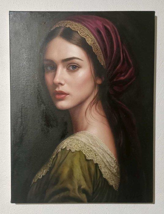 Lorenzo Valdieri (1980) - Sguardo Senza tempo, Antiek en Kunst, Kunst | Schilderijen | Klassiek