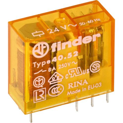 Finder 40.52 Relais PCB 24VAC 2CO 8A - 40.52.8.024.0000, Doe-het-zelf en Bouw, Elektriciteit en Kabels, Verzenden