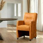 Leren eetkamerstoel Sharp - Kenia Cognac (cognac) - Zonder, Huis en Inrichting, Stoelen, Eigentijds, Modern, Bruin, Nieuw, Leer