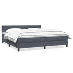vidaXL Boxspring met matras fluweel donkergrijs 180x210 cm, Verzenden