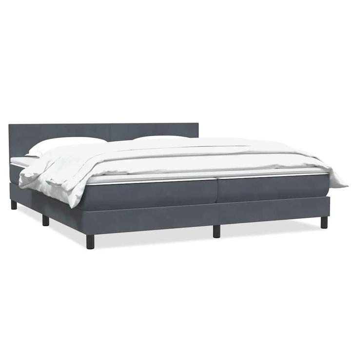 vidaXL Boxspring met matras fluweel donkergrijs 180x210 cm, Maison & Meubles, Chambre à coucher | Lits, Envoi