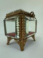 Boîte à bijoux - Laiton - Boîte à bijoux en verre facetté