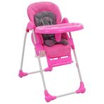 vidaXL Kinderstoel hoog roze en grijs, Kinderen en Baby's, Kinderstoelen, Verzenden, Nieuw