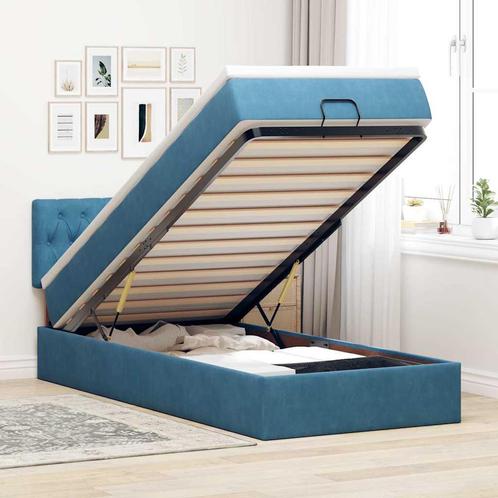 vidaXL Bed poef met matras en LEDs 80x200 cm fluweel, Huis en Inrichting, Slaapkamer | Bedden, Nieuw, Verzenden