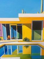 Alexy Berthelot - Yellow house 35, Antiek en Kunst, Kunst | Schilderijen | Modern