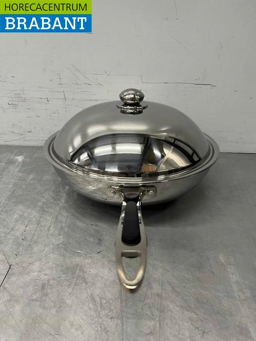 HCB RVS Universele inductie wokpan wok met deksel 36 cm, Zakelijke goederen, Horeca | Keukenapparatuur, Ophalen of Verzenden