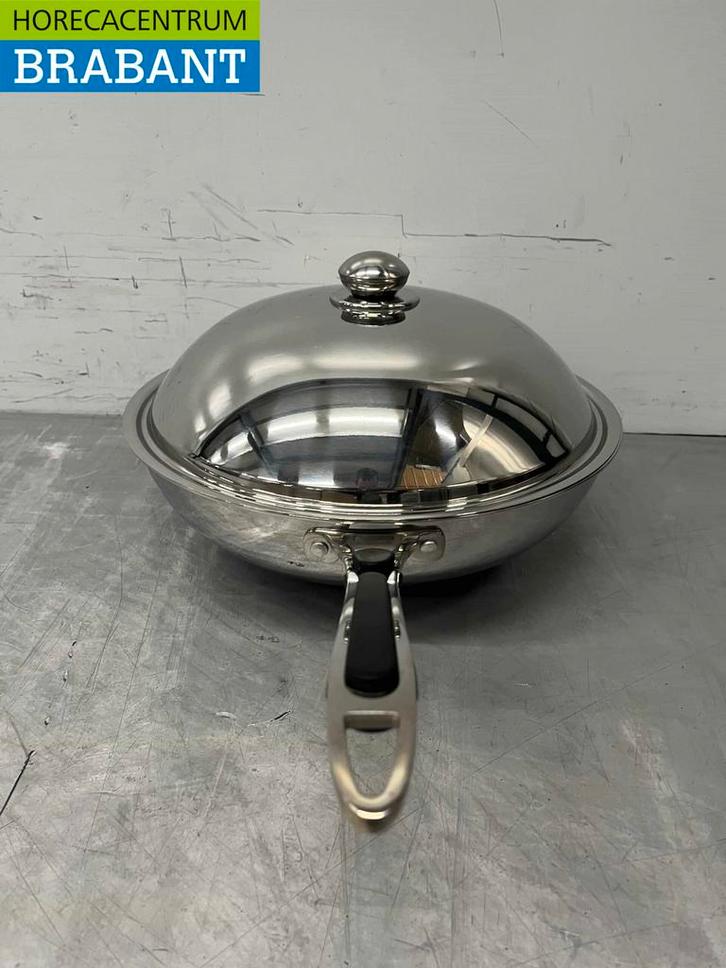 HCB RVS Universele inductie wokpan wok met deksel 36 cm, Zakelijke goederen, Horeca | Keukenapparatuur, Ophalen of Verzenden