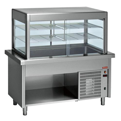 Vitrine-element en gekoelde kuip op kast 4x GN 1/1, Zakelijke goederen, Horeca | Keukenapparatuur, Koelen en Vriezen, Verzenden