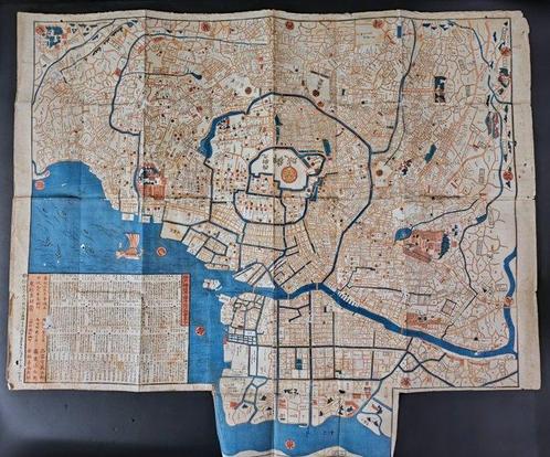 Japan - Volledige kaart van Edo (hedendaags Tokio, Japan);, Boeken, Atlassen en Landkaarten