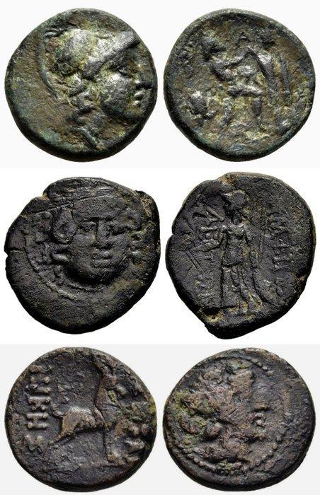 Griekenland (oud) Lot comprising 3 Æ coins 3rd- 1st Century, Postzegels en Munten, Munten | Europa | Niet-Euromunten