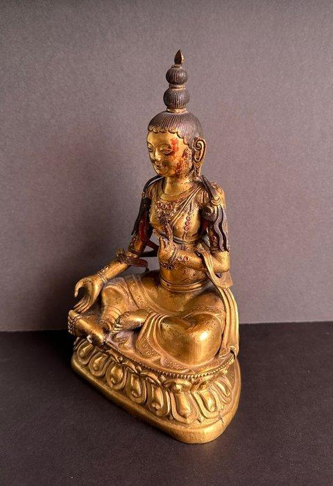 Sino-Tibetaanse beeld - Verguld koper - Tibet - 18e eeuw, Antiek en Kunst, Antiek | Overige Antiek