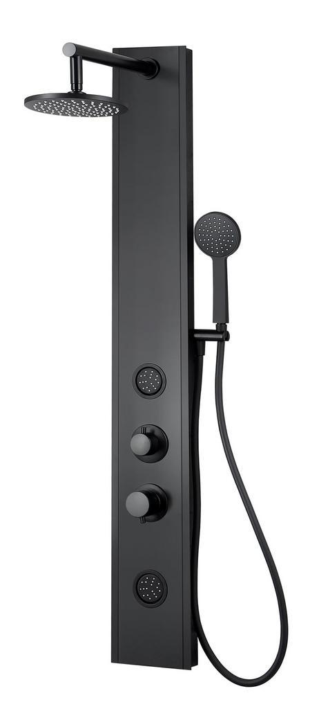 Douchepaneel Mumbai Zwart Regendouche Mengkraan, Doe-het-zelf en Bouw, Sanitair, Nieuw, Verzenden