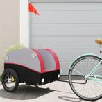 vidaXL Fietstrailer 45 kg ijzer zwart en rood, Fietsen en Brommers, Verzenden, Nieuw