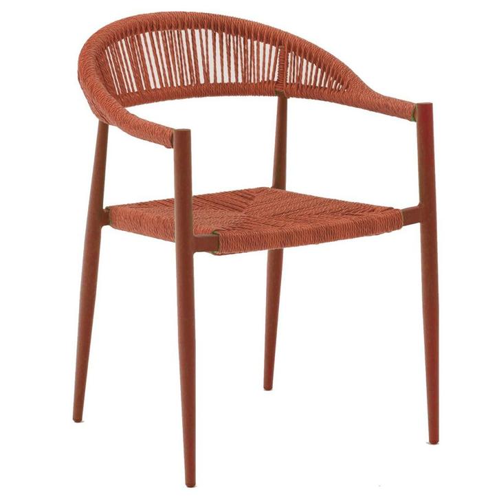 Stoel | Rotan/Aluminium | Rood | In-/Outdoor | Stapelbaar |, Zakelijke goederen, Horeca | Keukenapparatuur, Nieuw in verpakking