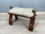 Vintage kruk - Hout, Katoen - Egypte - Eerste helft 20e eeuw, Antiek en Kunst