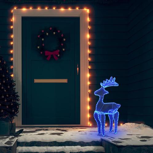 vidaXL Kerstversiering rendier met mesh 306 LEDs 60x24x89, Diversen, Kerst, Nieuw, Verzenden