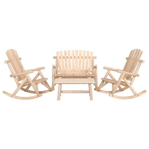 vidaXL 4-delige Loungeset massief vurenhout, Tuin en Terras, Tuinsets en Loungesets, Loungeset, Nieuw, Verzenden