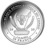 Congo. 20 Francs 2025 World’s Wildlife – The Lion – 1 oz, Postzegels en Munten
