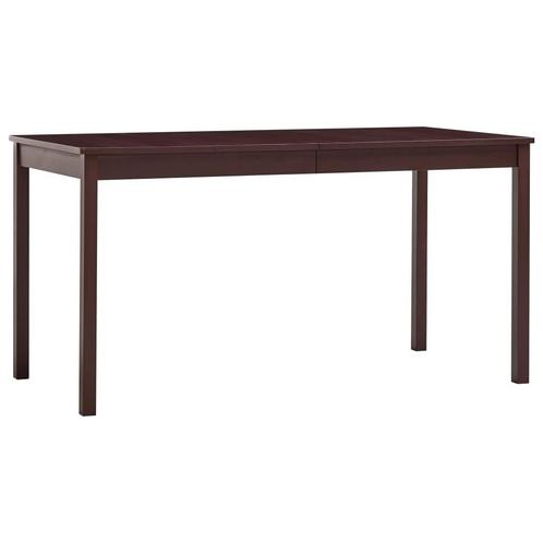 vidaXL Eettafel 140x70x73 cm grenenhout donkerbruin, Maison & Meubles, Tables | Tables à manger, Envoi