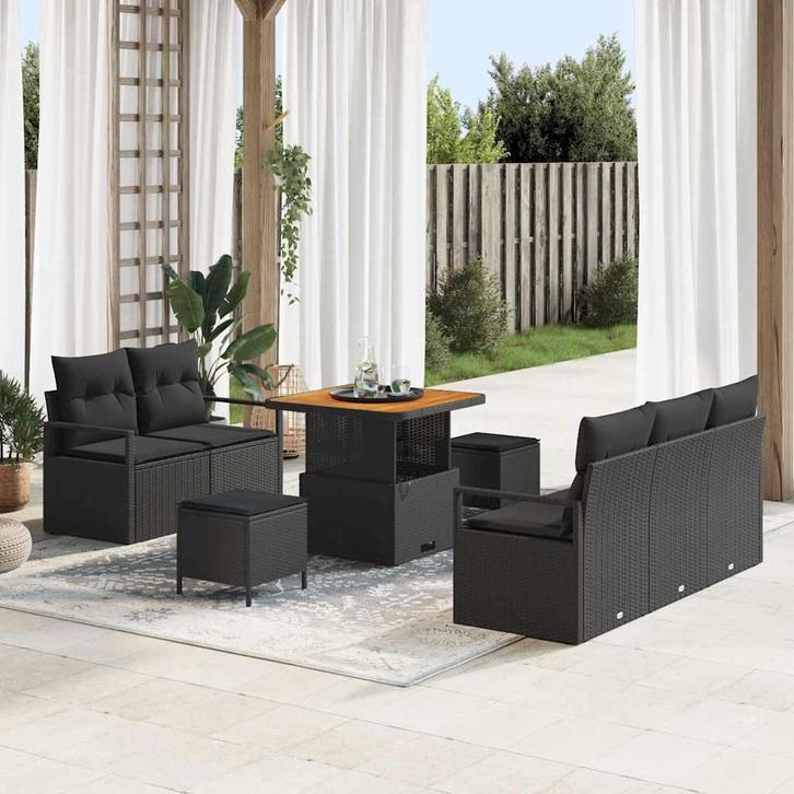 vidaXL Tuinbank Set met kussen met opslag met kussen 8 pcs, Tuin en Terras, Tuinsets en Loungesets, Nieuw, Verzenden