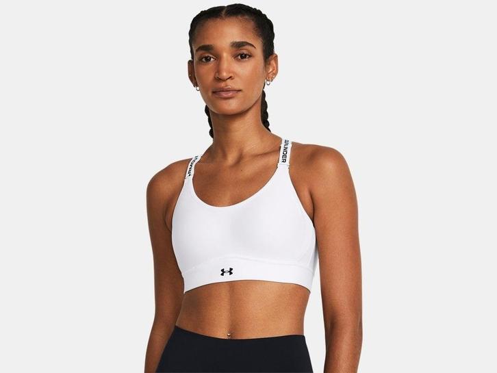 Under Armour Infinity Mid 2.0 Bra-Wht - Maat L D-DD, Kleding | Dames, Sportkleding, Wit, Nieuw, Maat 36 (S), Ophalen of Verzenden