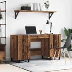 vidaXL Bureau met plank Oud hout 140 x 50 x 75 cm Bewerkt, Verzenden