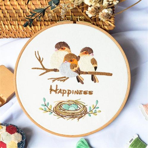 Borduurpakket ook geschikt voor starters happiness vogels in, Hobby en Vrije tijd, Knutselen, Nieuw