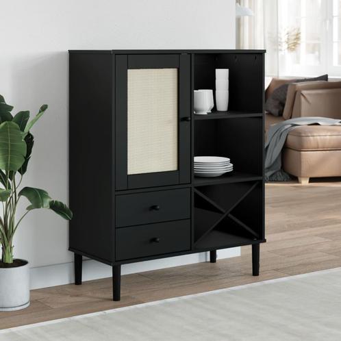 vidaXL Hoge kast SENJA 90x40x112 cm rattan look grenenhout, Huis en Inrichting, Kasten | Dressoirs, Nieuw, Verzenden