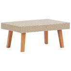 vidaXL Tuintafel poly rattan beige, Verzenden, Nieuw