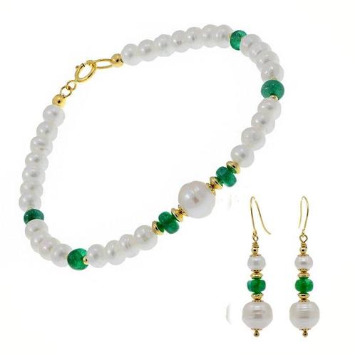 Zonder Minimumprijs - 2-delige sieradenset - 18 karaat Geel, Handtassen en Accessoires, Antieke sieraden