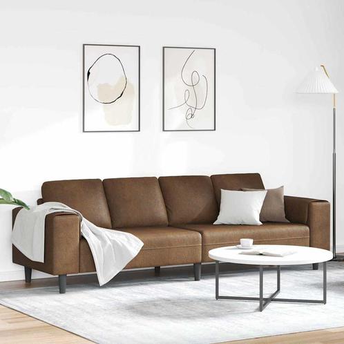 vidaXL Bankstel Bruin Faux suede leer, Huis en Inrichting, Zetels | Zetels, Nieuw, Verzenden