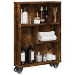 vidaXL Opbergtrolley smal 48x13x68 cm bewerkt hout gerookt, Huis en Inrichting, Verzenden, Nieuw