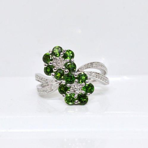 Zonder Minimumprijs - Ring Zilver - 1.02ct. tw. Diamant, Handtassen en Accessoires, Ringen