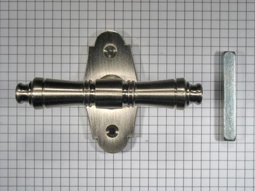 Raamkruk T mat nikkel, Doe-het-zelf en Bouw, Hang- en Sluitwerk, Klink of Kruk, Nieuw, Overige materialen