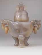 Statue Chine Sculpture Brule Parfum Chinese Carving Agate, Antiek en Kunst