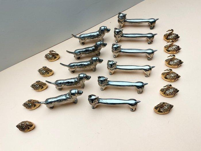 Tafelservies (22) - Metaal - messenhouder, Antiek en Kunst, Antiek | Meubels | Tafels