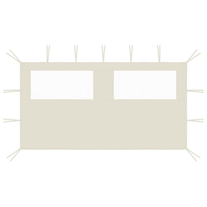 vidaXL Prieelzijwand met ramen 4x2 m crèmekleurig, Tuin en Terras, Partytenten, Nieuw, Verzenden