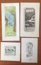 Lot with 21 ex-libris by Danish artists Lorenz May & Oskar