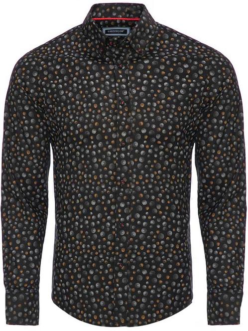 Zwart Overhemd Met Schelp Motief Slim Fit 8479 Carisma, Kleding | Heren, T-shirts, Verzenden