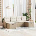 vidaXL Tuinbank Set met kussen 6 pcs Beige 55 x 62 x 69 cm, Verzenden, Nieuw