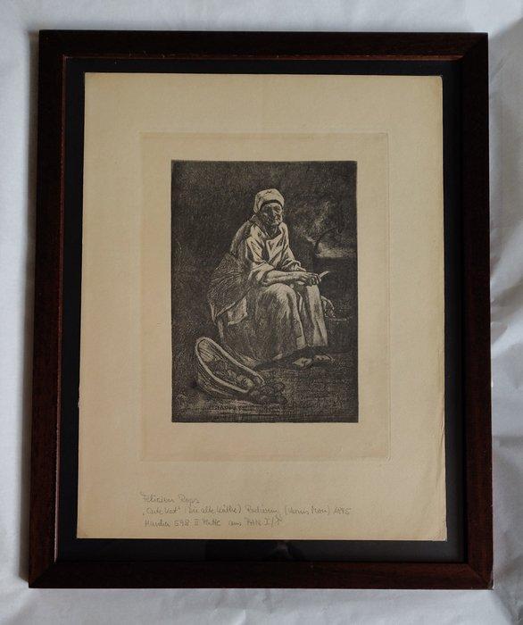 Félicien Rops (1833-1898) - Oude-Kate, 1895, Antiquités & Art, Antiquités | Autres Antiquités