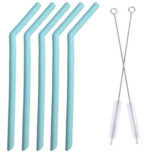 Fako Bijoux® - Siliconen Rietjes Set - 5 Herbruikbare, Huis en Inrichting, Keuken | Bestek, Verzenden