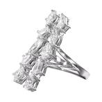Bague tendance - 18 carats Or blanc - 3.44ct. tw. Diamant