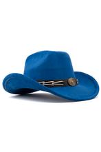 Cowboyhoed Koningsblauw Gevlochten Band Koningsblauwe Cowboy, Kleding | Heren, Carnavalskleding en Feestkleding, Ophalen of Verzenden