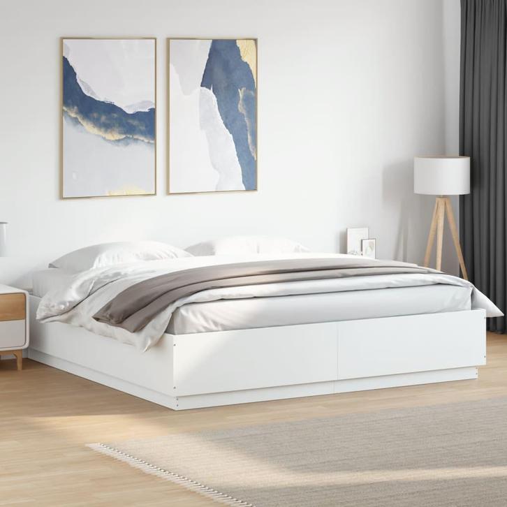 vidaXL Bedframe bewerkt hout wit 180x200 cm, Huis en Inrichting, Slaapkamer | Bedden, Nieuw, Verzenden