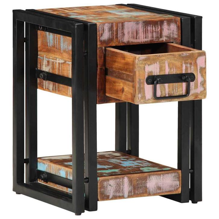 vidaXL Nachtkastje Multikleur 30 x 30 x 40 cm massief, Huis en Inrichting, Slaapkamer | Nachtkastjes, Nieuw, Verzenden